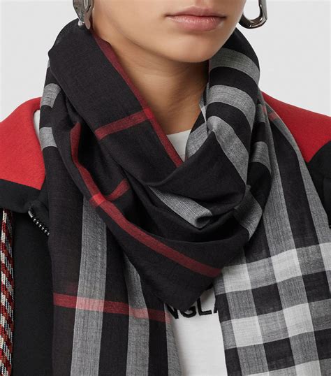 burberry silk check scarf.